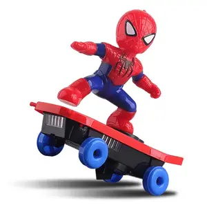 Patinete de acrobacias de Spider Man, rotación de 360 grados, juguete para niños, coche eléctrico controlado por radio