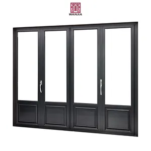 Latest Design Concessions Exterior Aluminum Door Glass Folding Door Aluminum Plate Heavy Duty Accordion Door