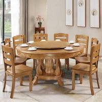 Modernes einfaches chinesisches Restaurant-Set Große runde Tisch-und Stuhl kombination aus massivem Holz für den Heimgebrauch und Hotel möbel