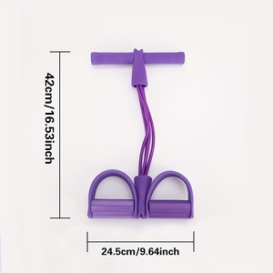 Home Use Anti-Slip Pedals 4-Tube Elastic Pull Rope 4 Latex Tube Foot Pedal Yoga Belly Thin Arm Foot Pedal <b>Exerciser</b> - Product Image 2