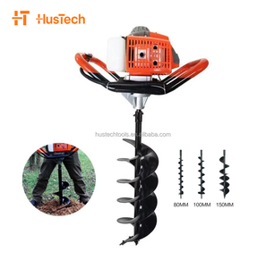 Taladro de Tierra Portátil Industrial a Gasolina de 63cc, con Broca de Metal de 10cm, 20cm y 30cm, en Venta - Product Image 4