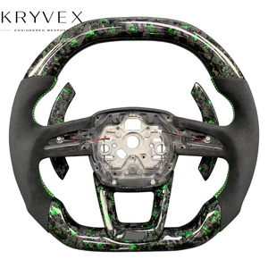 Volant chauffant en fibre de carbone forgée personnalisé Kryvex pour <span class=keywords><strong>Audi</strong></span> S3 S5 RS3 RS5 Q3 Q5 Q7 Q8 SQ5 SQ7 RSQ3 RSQ8 2016-2024 - Product Image 1