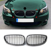 Grille de pare-chocs avant en fibre de carbone pour BMW Série 5 E60 2005-2009, grille centrale en ABS, motif de grille avant