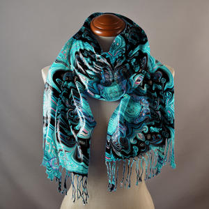 Xiaotrain Nuevo Chal Ligero Tradicional Largo y Transpirable para Mujer, Pashmina de Cachemira con Patrón Sólido en Tonos Oscuros, Bufandas - Product Image 3