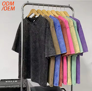 <b>Men's</b> Washed T-shirts, Custom 100% Cotton Blank Acid Washed <b>Men's</b> Short Sleeve T-shirts - Product Image 1