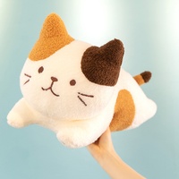 Gros mignon trois couleurs chat poupée en peluche brodé oreiller de couchage doux PP coton rempli soulagement du stress cadeau