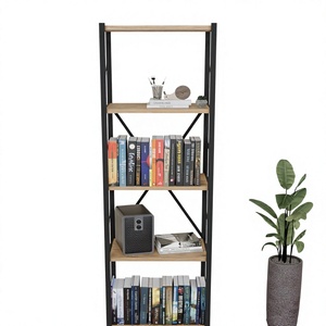 Bibliothèque à 5 niveaux, bibliothèque moderne simple de grande capacité, étagère multi-compartiments, étagère de rangement sur pied - Product Image 1