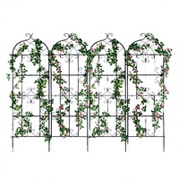 Metall-Kletterpflanzen-Rankgitter Rostfrei für Draußen mit Gewölbter Oberseite Dekorative Stütze für Blumen Rosen Clematis Obelisk 50x180cm