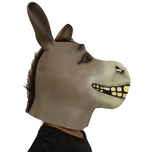 Masque d'Halloween en latex réaliste et élastique à pression, motifs tête de cheval, chien, âne rieur, style Gangnam, pour cosplay du zodiaque et fête Ma Jun - Product Image 5