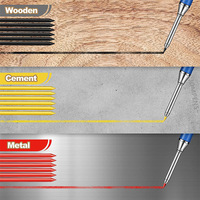 Crayon à mine longue LISI pour le travail du bois et du béton, mine de 2,8 mm, corps en plastique multicolore, capuchon de marqueur d'impression numérique pour trous profonds