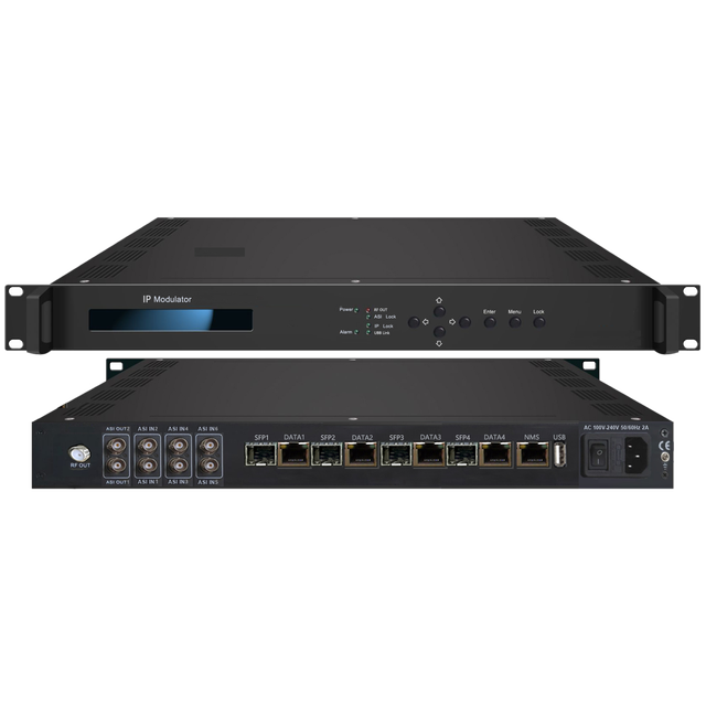8/16ch ISDB-T/DVB-C/DVB-T Modulator 8xASI 4xDATA 4xSFP IP Input RF Output 1U Web Management HZY-3316
