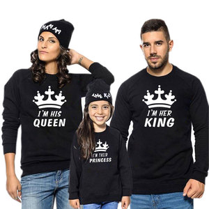 Conjunto de <span class=keywords><strong>ropa</strong></span> a juego para la familia sudadera de manga larga king queen - Product Image 1