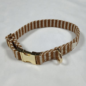 Suministros para mascotas <span class=keywords><strong>Collar</strong></span> de perro con estampado personalizado Hebilla de metal dorado <span class=keywords><strong>Collar</strong></span> ajustable para mascotas para perros, collares de algodón para mascotas ecológicos - Product Image 4