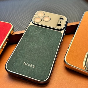 Business Electroplating Magnetic PU Leather Phone Case for iPhone 18 14 15 16 17 Pro Max With HD Lens <b>Film</b> Protective Back Cover - Product Image 4
