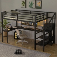 Cadre de lit double en métal noir réglable Hengli HL-WZS016 au design moderne avec 1 an de garantie
