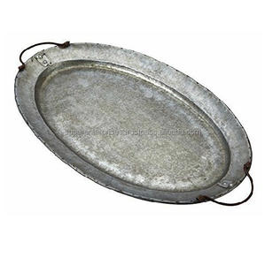 Metal galvanizado decorativo para la decoración del hotel, bandejas de servicio de aluminio de metal de lujo, plato de mesa pulido brillante - Product Image 6