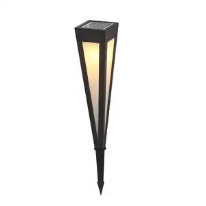 Factory customization Inverted Triangle Post Lantern Patio Pathway Lamps Led Lawn Lamp Garden Solar Lawn Light