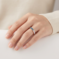 THX Schmuck Zertifizierter Zerkleinerter Türkis und Muschel Roségold Titan Ehering 4mm Damen Verlobungsring