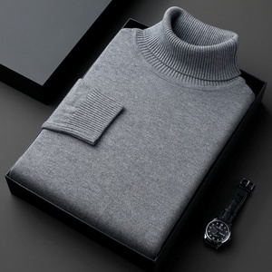 Suéter de cuello alto de punto grueso y cálido para hombre, estilo casual, venta al por mayor - Product Image 6