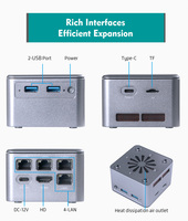 Mini PC Nuc Económico, Intel 11.ª Generación Jasper Lake N5105 N6005, 4 Puertos LAN, DDR4 Integrada, 8 GB de RAM, X86, Mini PC de Escritorio Portátil para Oficina