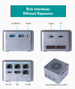 Mini PC <span class=keywords><strong>Nuc</strong></span> pas cher <span class=keywords><strong>Intel</strong></span> 11e génération Jasper Lake <span class=keywords><strong>N5105</strong></span> N6005 4 ports LAN intégrés DDR4 8 Go de RAM X86 Mini PC de bureau portable Cube - Product Image 3