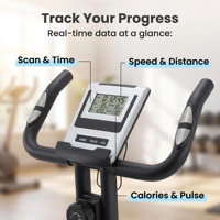 Moniteur LCD vertical pliable, résistance réglable sur 8 niveaux, vélo d'exercice professionnel pour la musculation