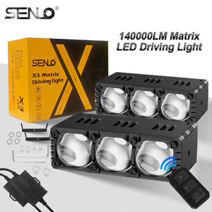 Feux antibrouillard <span class=keywords><strong>LED</strong></span> à 3 lentilles super lumineux Benz, lentilles de projecteur, feux antibrouillard Bi-<span class=keywords><strong>LED</strong></span>, projecteurs de conduite pour Honda Audi <span class=keywords><strong>Yamaha</strong></span> - Product Image 1