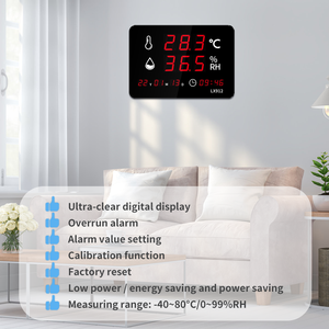 LX912-A Nhiệt kế kỹ thuật số gắn trên tường với màn hình <span class=keywords><strong>LED</strong></span> lớn được xây dựng trong đầu dò cho Nhà kho trong nhà sử dụng ngoài trời - Product Image 3