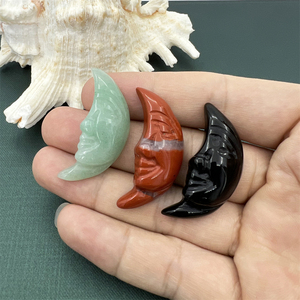 Pendentif lune décorations pour la maison <span class=keywords><strong>pierres</strong></span> <span class=keywords><strong>naturelles</strong></span> guérison cristal sculpté artisanat opalite croissant de lune pour les décors de noël en gros - Product Image 4