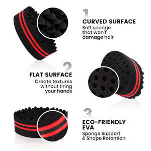 Esponja Ovalada de Doble Cara <span class=keywords><strong>para</strong></span> Peinar el Cabello, Herramienta <span class=keywords><strong>para</strong></span> Ondas Afro Naturales, Esponja <span class=keywords><strong>para</strong></span> Cabello Rizado <span class=keywords><strong>para</strong></span> Hombres Negros - Product Image 4