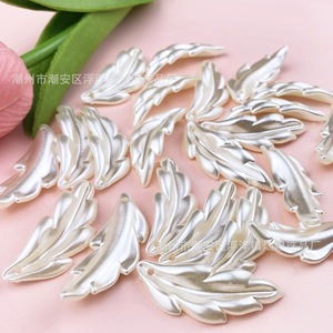 Feuille de plume nacrée en acrylique 10 cm, accessoires de bijoux DIY pour épingles à cheveux, boucles d'oreilles, décoration décontractée d'été - Product Image 3