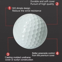 Ballons de golf personnalisés avec logo, norme USGA, en uréthane souple, pour tournois, OEM, paquets de 2, 3 ou 4, achat en gros pour clubs de golf