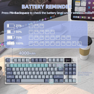 New Attack Shark K86 RGB TFT Screen Multi-Function <strong>Knob</strong> USB Hot Plug Three Mode LED Backlit Full Size Programmable Keyboard - Product Image 5