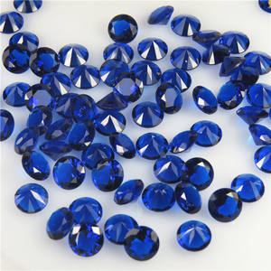 高品质合成宽松人造玻璃翠绿色玻璃珠宝宝石彩色玻璃彩色圆形钻石切割玻璃 - Product Image 4