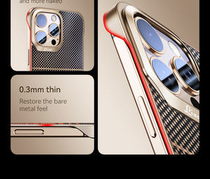 Custodie per telefono cellulare in fibra di carbonio Ultra sottile Premium Premium per <span class=keywords><strong>Iphone</strong></span> <span class=keywords><strong>14</strong></span> 15 16 Pro Max Cover magnetica con telaio in metallo - Product Image 2