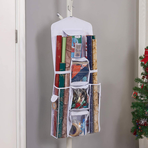 Wall &amp; Door <strong>Storage</strong> Bag Hanging <strong>Gift</strong> <strong>Wrap</strong> Organizer Wrapping Paper Rolls <strong>Storage</strong> for Christmas <strong>Storage</strong> - Product Image 2