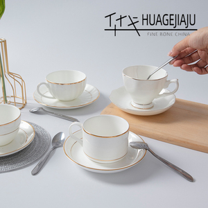 Portavasos de té de porcelana china de alta gama, juego de tazas de café y té de cerámica blanca, Exportación al por mayor del fabricante - Product Image 4