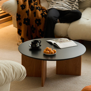Stile nordico giapponese in <span class=keywords><strong>legno</strong></span> massello di piccole dimensioni circolare pietra ciliegio per il salotto tavolo tavolo tavoli da pranzo - Product Image 3