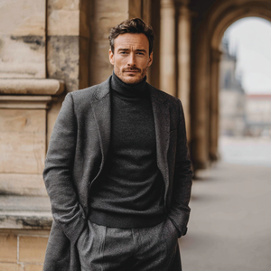 Heren extra fijne merinowol trui met rolkraag, anti-kreuk, anti-krimp, voor de lente - Product Image 3