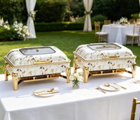 Réchaud alimentaire en acier inoxydable, chauffage à l'alcool, contrôle automatique de la température, 6L, 50-70°C, service de restauration, banquet de mariage, hôtel