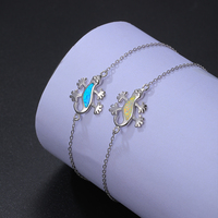 Bracelet Gecko en argent sterling 925 Article unique de style vintage exquis avec cadeau bleu et blanc OPALE synthétique pour les personnes âgées
