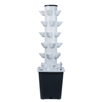 Nouveau Système de Culture Hydroponique Vertical pour Légumes et Herbes, Tour de Jardinage Aéroponique Intérieur/Extérieur avec Pompe et Composant Central