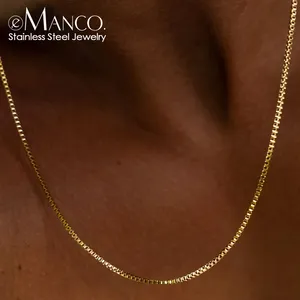 EManco 不锈钢锁骨链时尚新款男士不锈钢盒链项链防水代发货批发 - Product Image 1