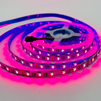 Bande lumineuse LED RGBCW 5-en-1 5050 à haute luminosité avec support en cuivre Ra90 CRI, lumière d'ambiance intérieure dimmable pour KTV et usage domestique