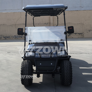 รถกอล์ฟไฟฟ้า ZOWN 6 ที่นั่ง สีดำ พร้อมหลังคาและกระจกบังลม สำหรับการท่องเที่ยวชมวิวในพื้นที่สวยงาม - Product Image 4