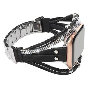 Eraysun-bracelet en alliage de métal et cuir pour <span class=keywords><strong>Apple</strong></span> <span class=keywords><strong>Watch</strong></span> série 1 2 3 4 5 6 7 <span class=keywords><strong>8</strong></span> Ultra <span class=keywords><strong>49</strong></span> <span class=keywords><strong>MM</strong></span> - Product Image 2