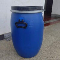 Fûts en plastique à ouverture supérieure, barils en plastique bleus pour produits chimiques/huile/eau, 30 L, 50 L, 60 L, 120 L, 160 L, 200 L, en vente