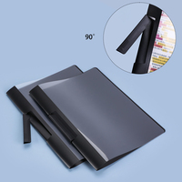 Carpeta de Almacenamiento de Documentos de Oficina con Varilla Giratoria de Apertura Lateral, Estándar Estadounidense A4, Transparente, Impresa con UV, de Polipropileno