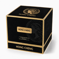 Boîte d'emballage cosmétique de luxe personnalisée en noir, or et argent avec couvercle et base, flocage, gaufrage UV, EVA, pour crème visage et soins de la peau