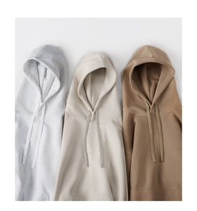 เสื้อมีฮู้ดแบบเปิดไหล่สำหรับผู้ชายผ้าหนาพิมพ์ลายโลโก้โอเวอร์ไซส์หรูหราน้ำหนักมาก - Product Image 2